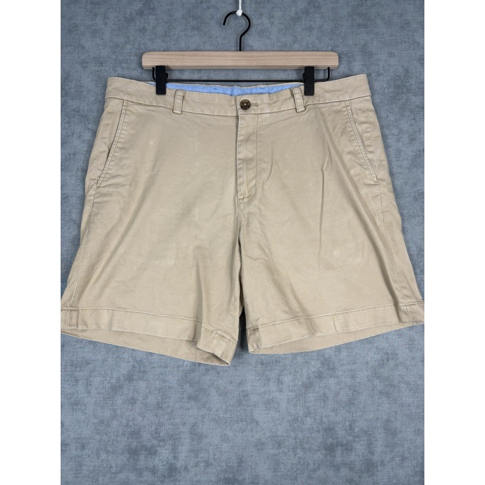 Brooks Brothers Chino Shorts Men's 36 Beige Stretch Cotton Flat Front Egypt